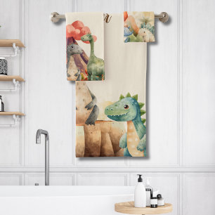 Nom personnalisé Cute Watercolor Dinosaur