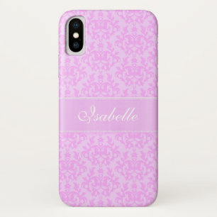 Nom personnalisé damask lilac coque iphone