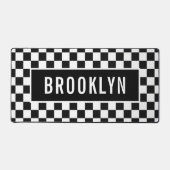 Nom personnalisé Damier de course Classique (Recto)
