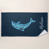 nom personnalisé dauphin serviette de plage (Devant)