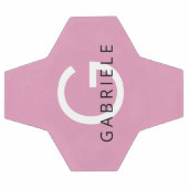 Nom personnalisé de la fille rose et lettre monogr (Plat)