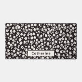 Nom personnalisé Décor floral noir et blanc (Recto)