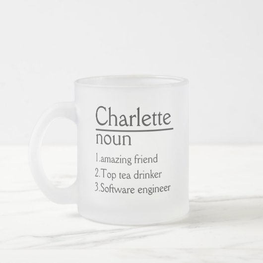Nom personnalisé Définition blanc Mug (Gauche)