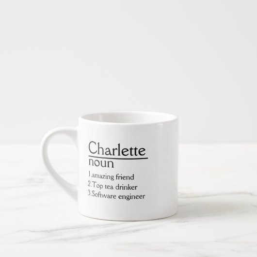 Nom personnalisé Définition blanc Mug (Gauche)