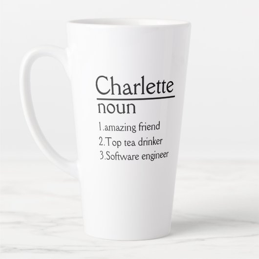 Nom personnalisé Définition blanc Mug (Gauche)
