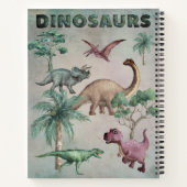 Nom personnalisé Dino Dinosaur Carnet pour garçons (Dos)