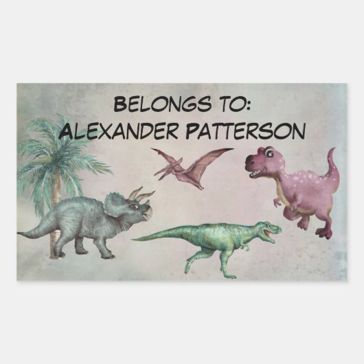 Nom personnalisé Dino Dinosaur Sticker Boys T Rex (Devant)