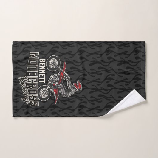Nom personnalisé Dirt Vélo Rider Motocross Racing (Serviette à main)