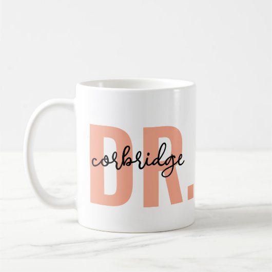 Nom personnalisé Doctor Mug ・ DR Coupe de café ・ D (Gauche)