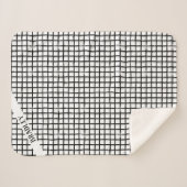 Nom personnalisé Doodle noir et blanc Motif plaid (Devant (Horizontal))