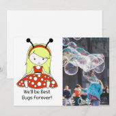 Nom personnalisé du Carte photo Ladybug (Devant / Derrière)