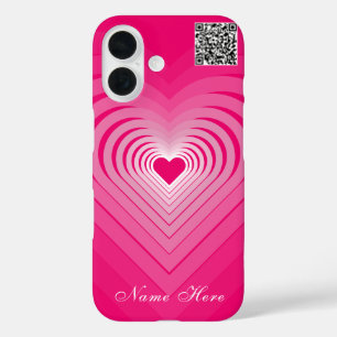 Nom personnalisé du coque iphone de coeur rose et 