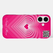 Nom personnalisé du coque iphone de coeur rose et  (Verso (horizontal))