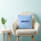 Nom personnalisé du garçon coussin périwinkle bleu (Chaise)