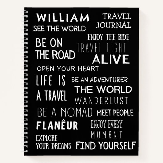 Nom personnalisé du journal de voyage de devis (Devant)