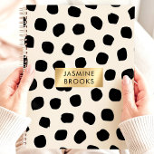 Nom personnalisé du point Polka noir et blanc