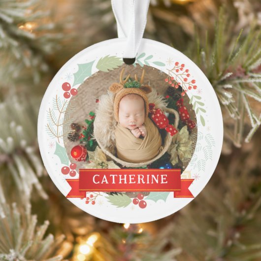 Nom personnalisé du premier Noël du bébé (Arbre)