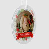 Nom personnalisé du premier Noël du bébé (devant)