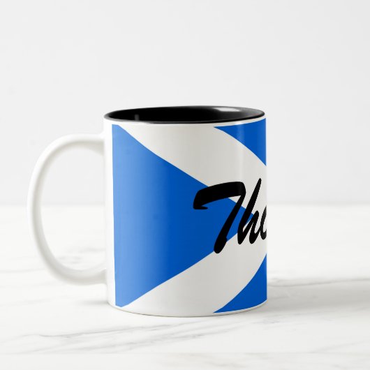 Nom personnalisé Écossais Drapeau Arc de Mug à deu (Gauche)