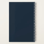 Nom personnalisé élégant Carnet bleu foncé (Verso)