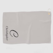 Nom personnalisé élégant et serviette de golf init (Horizontal)