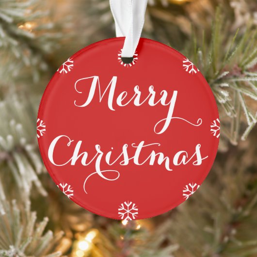 Nom personnalisé Élégant Script Joyeux Noël Rouge (Arbre)