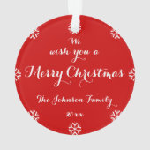 Nom personnalisé Élégant Script Joyeux Noël Rouge (dos)