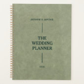 Nom personnalisé en cuir vert Wedding planner (Devant)