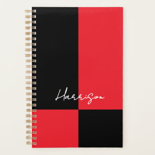 Nom personnalisé en écriture bloc de couleur rouge