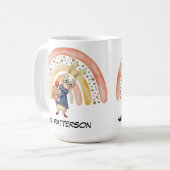 Nom personnalisé Enseignant Cadeau Mug Cute Bunny  (Devant gauche)