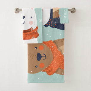 Nom personnalisé Ensemble de serviettes pour anima