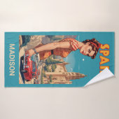 Nom personnalisé Espagne Vintage (Serviette de bain)