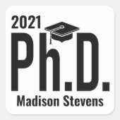 Nom personnalisé et année Ph.D. autocollants (Devant)