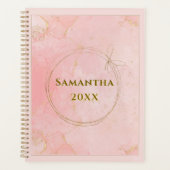 Nom personnalisé et année rose et or planificateur (Devant)