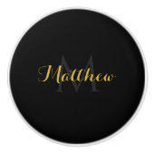 Nom personnalisé et bouton en céramique Monogram (Devant)