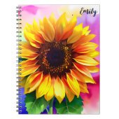 Nom personnalisé et Carnet de tournesol (Devant)