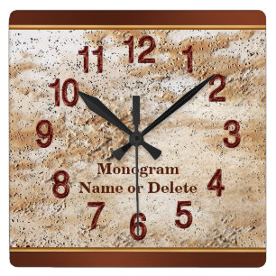 Nom personnalisé et monogramme Horloge murale pou