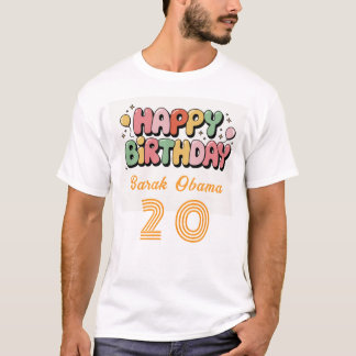 Nom personnalisé et No. Joyeux T-shirt d'anniversa