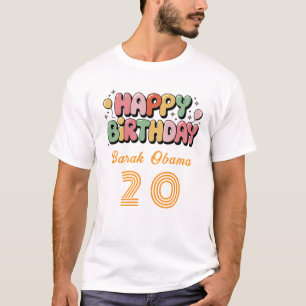 Nom personnalisé et numéro. T-shirt Joyeux Anniver