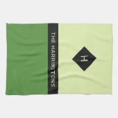 Nom personnalisé et serviette de cuisine monogramm (Horizontal)