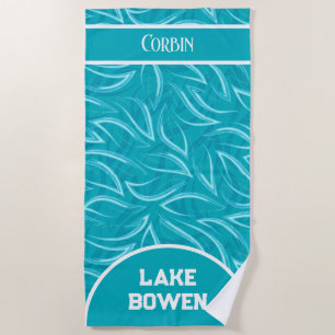 Nom personnalisé et serviette de plage et de lac