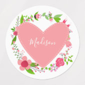 Nom personnalisé étiquettes de coeur (Design 1)