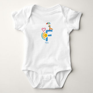 nom personnalisé F Baby Body Strampler