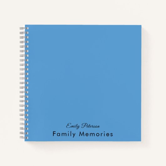 Nom personnalisé Family Memories Blue Journal (Devant)