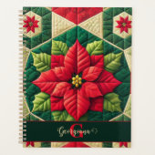 Nom personnalisé Festif Floral Patchwork Poinsetti (Devant)