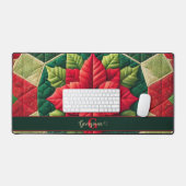 Nom personnalisé Festif Floral Patchwork Poinsetti (Clavier et souris)