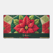 Nom personnalisé Festif Floral Patchwork Poinsetti (Recto)