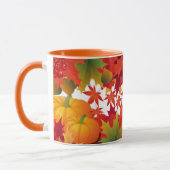 Nom personnalisé Feuilles d'automne et Mug citroui (Gauche)