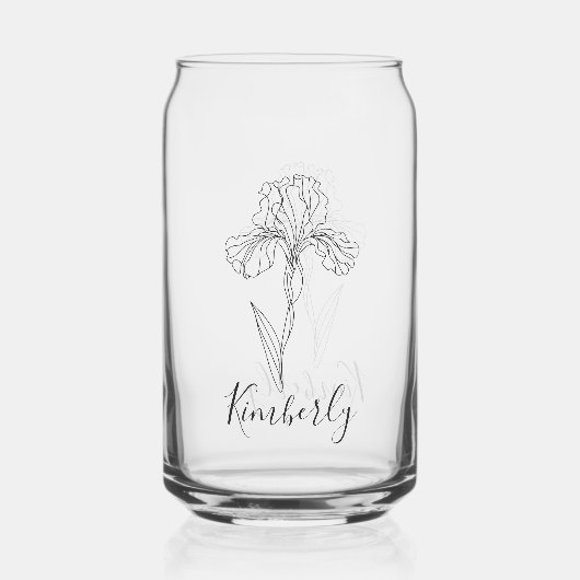 Nom personnalisé Février iris Fleur de naissance (Recto)