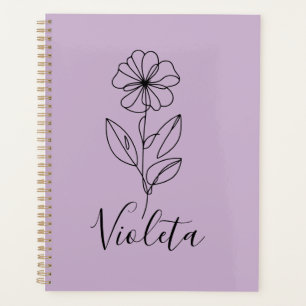 Nom personnalisé Février violet Fleur de naissance